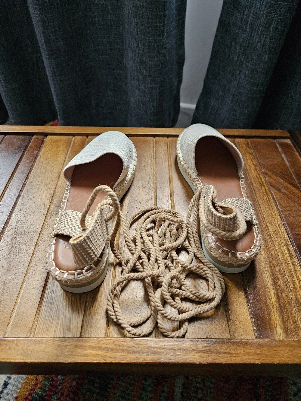 Ankle Tie Up Espadrilles By Crown Vintage Size 6M